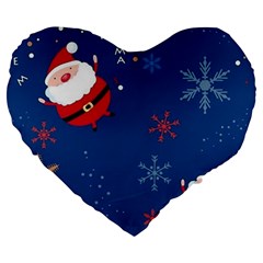 Feliz Natal, Santa, Merry Christmas Large 19  Premium Heart Shape Cushions