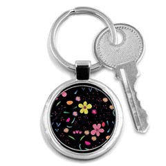 Foliage Pattern, Adorable Beautiful Key Chain (round) by kyorashop23