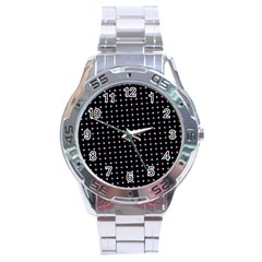 Pattern Dots Wallpaper Seamless Stainless Steel Analogue Watch