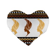 African Women Pattern Seamless Style Standard 16  Premium Heart Shape Cushions