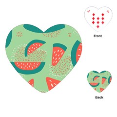 Watermelon Dots Summer Pattern Playing Cards Single Design (heart)