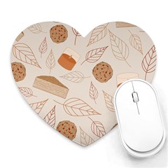 Leaves Cake Cookies Pattern Heart Mousepad