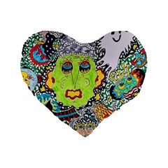 Supersonic Monster Mash Standard 16  Premium Heart Shape Cushions