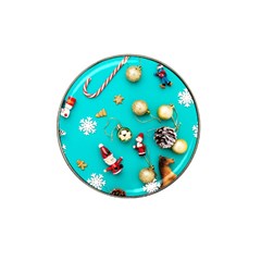 Christmas Decorations Blue Xmas Background Hat Clip Ball Marker (4 Pack)