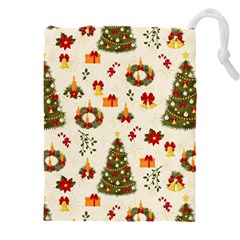 Christmas Pattern, Pattern, Christmas, Trees Drawstring Pouch (5xl)