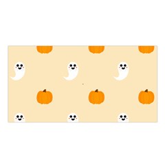 Pumpkin And Boo Crew Halloween  Satin Shawl 45  X 80  by Safari