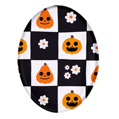 Seamless Halloween Pattern With Smiling Pumpkin 20240926 161714 0000 Oval Glass Fridge Magnet (4 Pack) by Safari