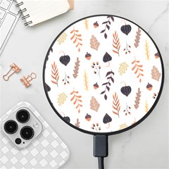 Autumn Seamless Leaves Pattern  Wireless Fast Charger(black) by Safari