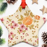 Peony Flower Pattern Background Star Ornament (Two Sides) Back