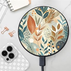 Leaves Pattern Flower Floral Flora Wireless Fast Charger(black) by Bedest