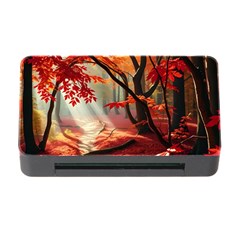 Forest Path Red Nature Memory Card Reader With Cf by Bedest