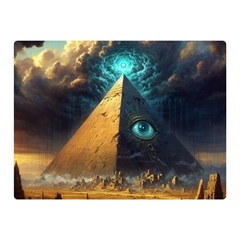 Mystic Blue Pyramid Art Two Sides Premium Plush Fleece Blanket (mini) by ExtraAwesomeSauce