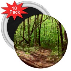 Peaceful Green Forest Walk 3  Magnets (10 Pack)  by ExtraAwesomeSauce