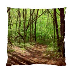 Peaceful Green Forest Walk Standard Cushion Case (one Side) by ExtraAwesomeSauce