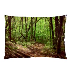 Peaceful Green Forest Walk Pillow Case by ExtraAwesomeSauce