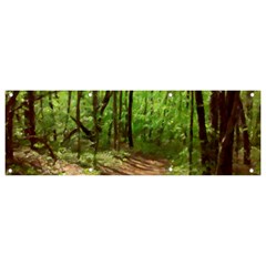 Peaceful Green Forest Walk Banner And Sign 9  X 3  by ExtraAwesomeSauce