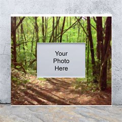 Peaceful Green Forest Walk White Wall Photo Frame 5  X 7  by ExtraAwesomeSauce