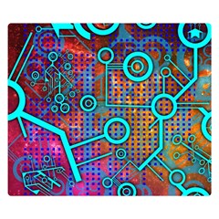 Abstract Tech Galaxy Design Two Sides Premium Plush Fleece Blanket (kids Size) by ExtraGoodSauce