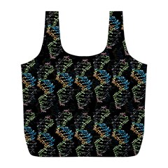 Multicolored Dna Strand Art Full Print Recycle Bag (l) by ExtraAwesomeSauce