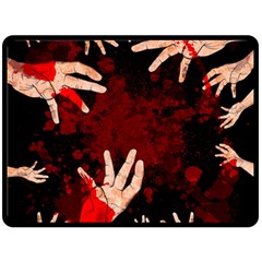 Horror Themed Bloody Hands Two Sides Fleece Blanket (large) by ExtraGoodSauce