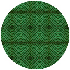 Green Diamond Grid Pattern Wooden Puzzle Round by ExtraAwesomeSauce