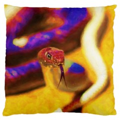 Vibrant Forked-tongue Snake Art Large Cushion Case (two Sides) by ExtraAwesomeSauce