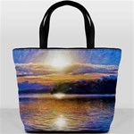 Serene Sunset Over Water Bucket Bag Back