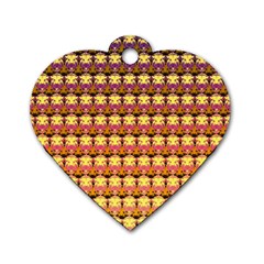 Gradient Lion Head Pattern Dog Tag Heart (two Sides) by ExtraAwesomeSauce