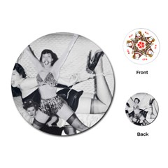 Betty Page Bdsm Playing Cards Single Design (round) by CherleyTemples