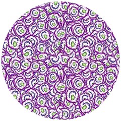 Funny Bacterias Drawing Motif Random Pattern Wooden Puzzle Round by dflcprintsclothing