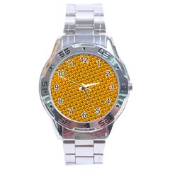 Pixel Art Mushroom Pattern Stainless Steel Analogue Watch by ExtraGoodSauce