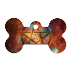 Enchanted Nebula Pentagram Art Dog Tag Bone (one Side) by ExtraAwesomeSauce