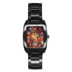 Enchanted Nebula Pentagram Art Stainless Steel Barrel Watch by ExtraAwesomeSauce