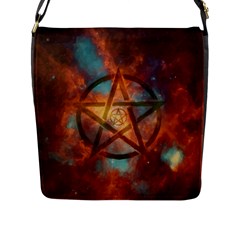 Enchanted Nebula Pentagram Art Flap Closure Messenger Bag (l) by ExtraAwesomeSauce