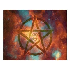 Enchanted Nebula Pentagram Art Premium Plush Fleece Blanket (large) by ExtraAwesomeSauce