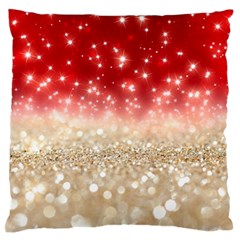 Abstract, Christmas, Glittery, Gold, Red Large Premium Plush Fleece Cushion Case (one Side)