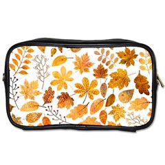 Brown Autumn Leaves Toiletries Bag (two Sides) by kyorashop23