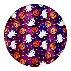 Fun Halloween Ghosts, Adoxali, Fun, Halloween Round Glass Fridge Magnet (4 Pack) by kyorashop23