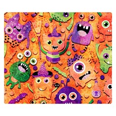 Halloween Monsters Two Sides Premium Plush Fleece Blanket (kids Size)