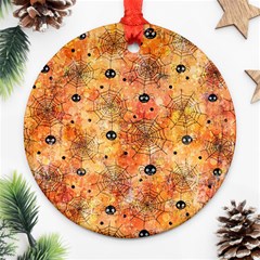 Spooky Spider Pattern, Adoxali, Halloween Ornament (round)