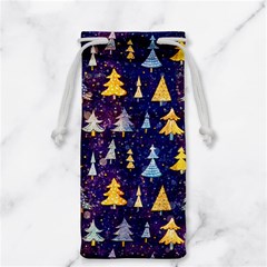 Gold And Blue Trees, Adoxali, Christmas Jewelry Bag