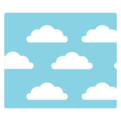 Clouds Blue Pattern Two Sides Premium Plush Fleece Blanket (kids Size)