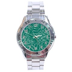 Tropical Green Monstera  Stainless Steel Analogue Watch by ConteMonfrey