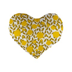 Yellow Flowers Roses On The Wall Lemons Standard 16  Premium Heart Shape Cushions