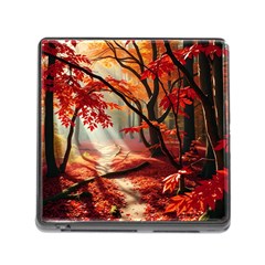 Forest Path Red Nature Memory Card Reader (square 5 Slot) by Bedest