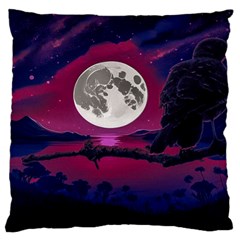 Dreamscape Oasis (ai+human) Large Premium Plush Fleece Cushion Case (two Sides)