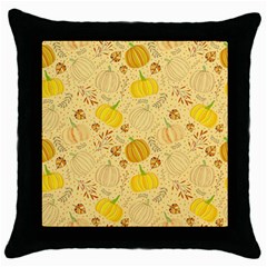 Pumpkins Autumn Fall Harvest Throw Pillow Case (black) by Apenda