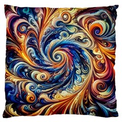 Colorful Motion Abstract Art Large Cushion Case (two Sides) by ExtraAwesomeSauce