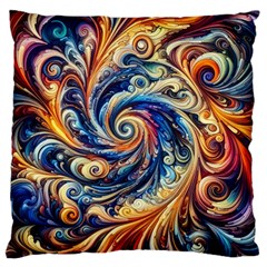 Colorful Motion Abstract Art Large Premium Plush Fleece Cushion Case (one Side) by ExtraAwesomeSauce