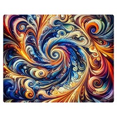 Colorful Motion Abstract Art Two Sides Premium Plush Fleece Blanket (teen Size) by ExtraAwesomeSauce